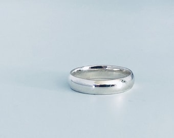 Sterling Silver Stacking Ring -  4mm ring - Pinkie Ring -  Fitted Toe Ring - Sized Toe Ring - Thumb Ring -  Midi Ring - Plain Band Ring