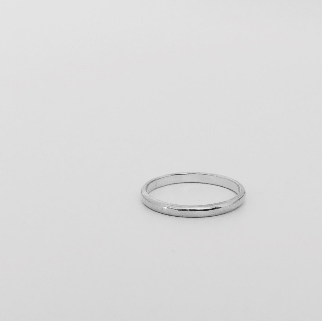 Silver Plain Ring Sterling Silver Stacking Ring Pinkie Etsy