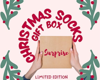 Christmas Mystery Socks Box: Festive Holiday Stocking Stuffer