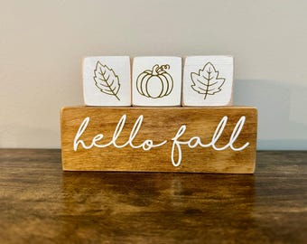 Seasonal Wood Block Signs