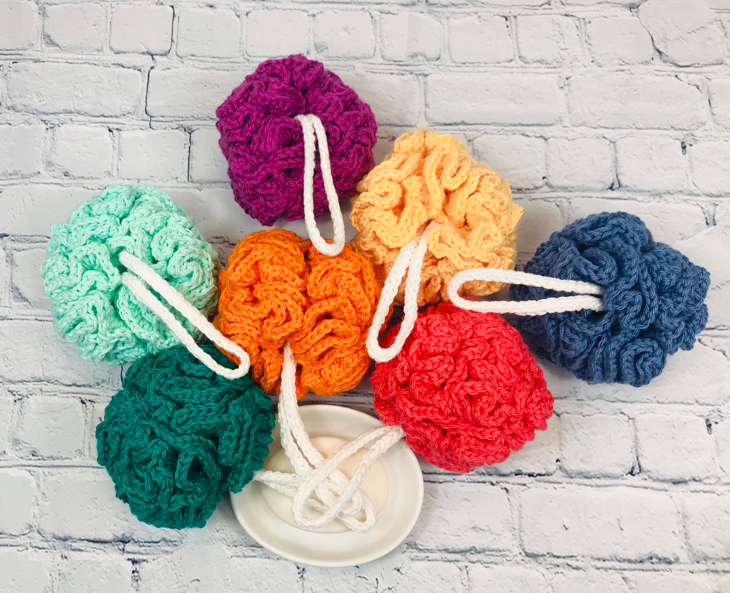 Shower Loofah Pouf Reusable 100 Cotton Loofah Exfoliating Etsy