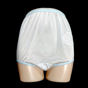 Size 9 Made by Carole As New Soft Seni Sheer Vintage Nylon Granny Panties with applique