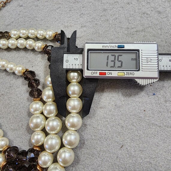 Kenneth Jay Lane Three Strand Faux Pearl Brown Cr… - image 10