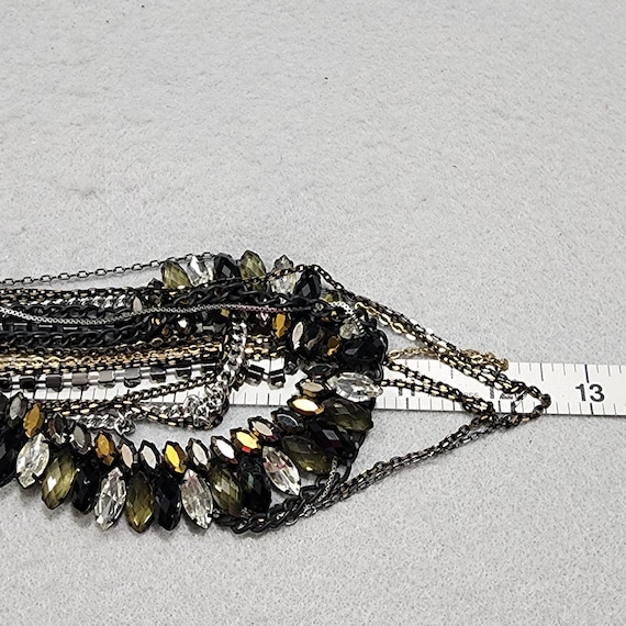 MultiStrand Layered Chunky Statement Necklace Cle… - image 4