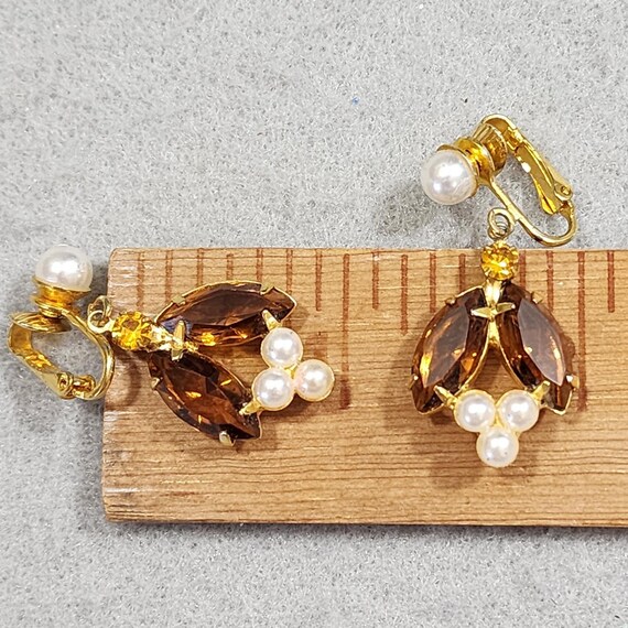 Kenneth Jay Lane Three Strand Faux Pearl Brown Cr… - image 7