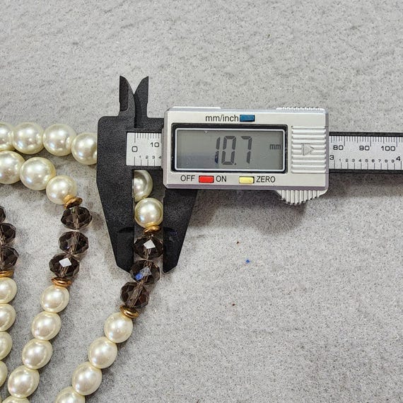 Kenneth Jay Lane Three Strand Faux Pearl Brown Cr… - image 11