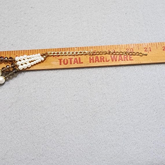 Kenneth Jay Lane Three Strand Faux Pearl Brown Cr… - image 9