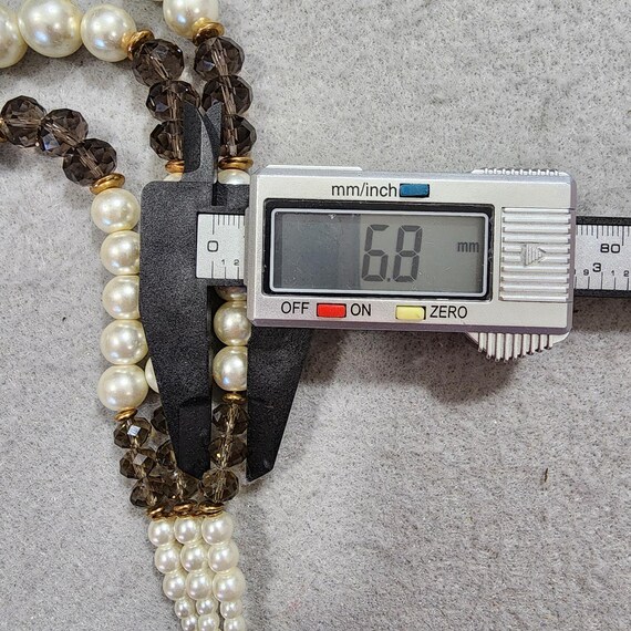 Kenneth Jay Lane Three Strand Faux Pearl Brown Cr… - image 12