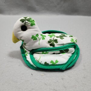 Shamrock Chicken Hen Hot Pot Finger Tip Handschuh Saint Patrick's Handmade Vintage