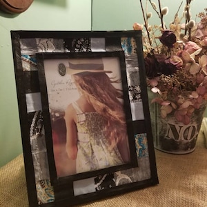 Farmhouse Photo Picture Frame 4x6 5x7 8x10 Black White Turquise Modern Shabby Chic Vintage Quilt Style Unique