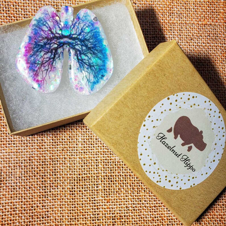 Just Breathe Lung Interchangeable Retractable Badge Reel