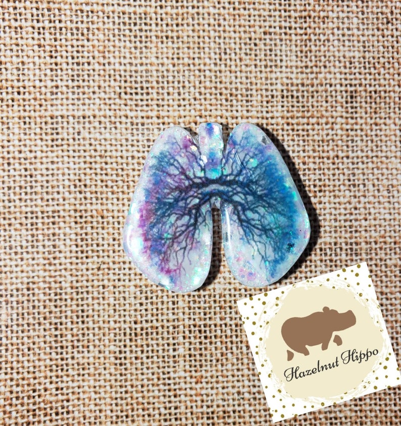 Just Breathe Lung Interchangeable Retractable Badge Reel