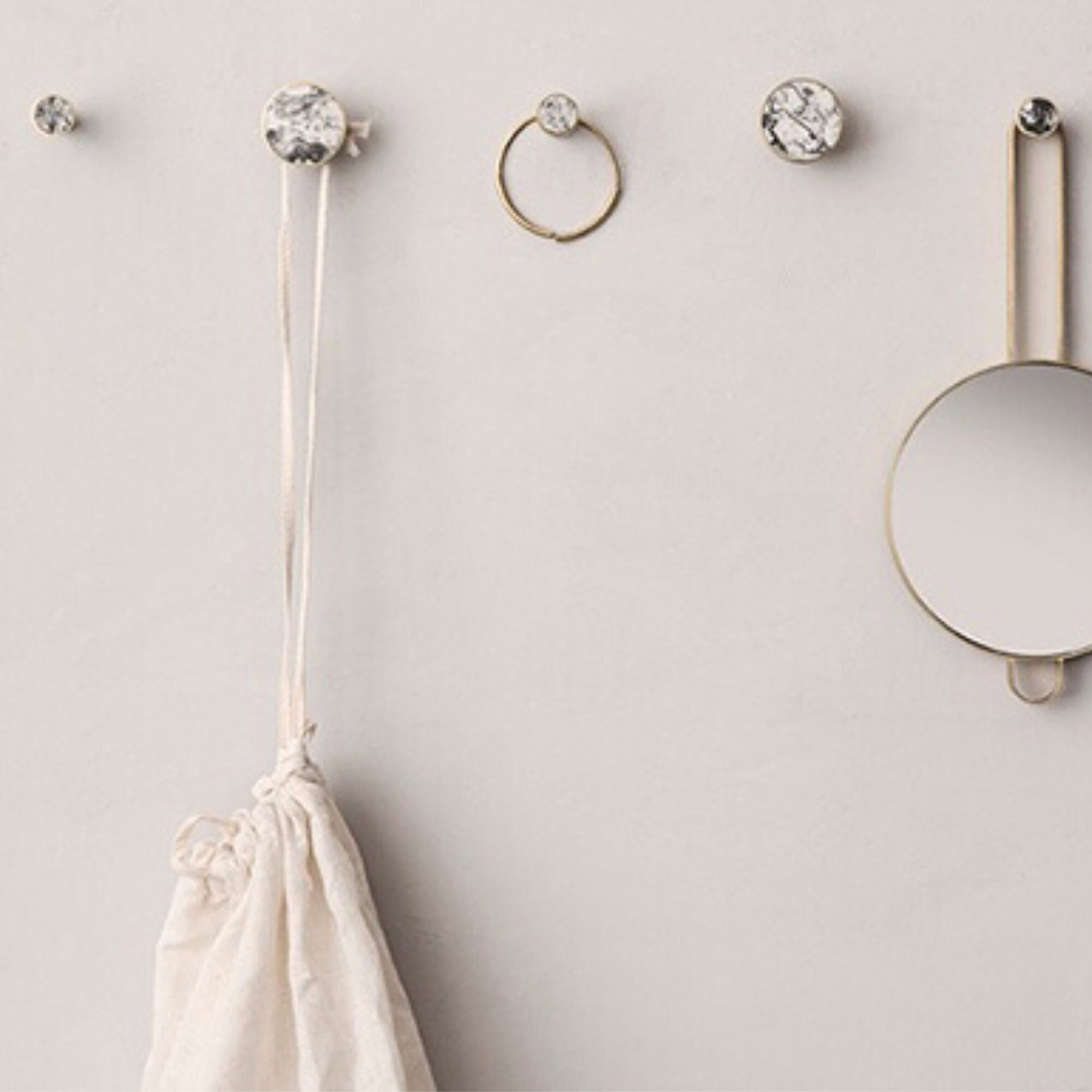 Wall Mounted Gold Coat Hook with Colour Accents Marble Etsy