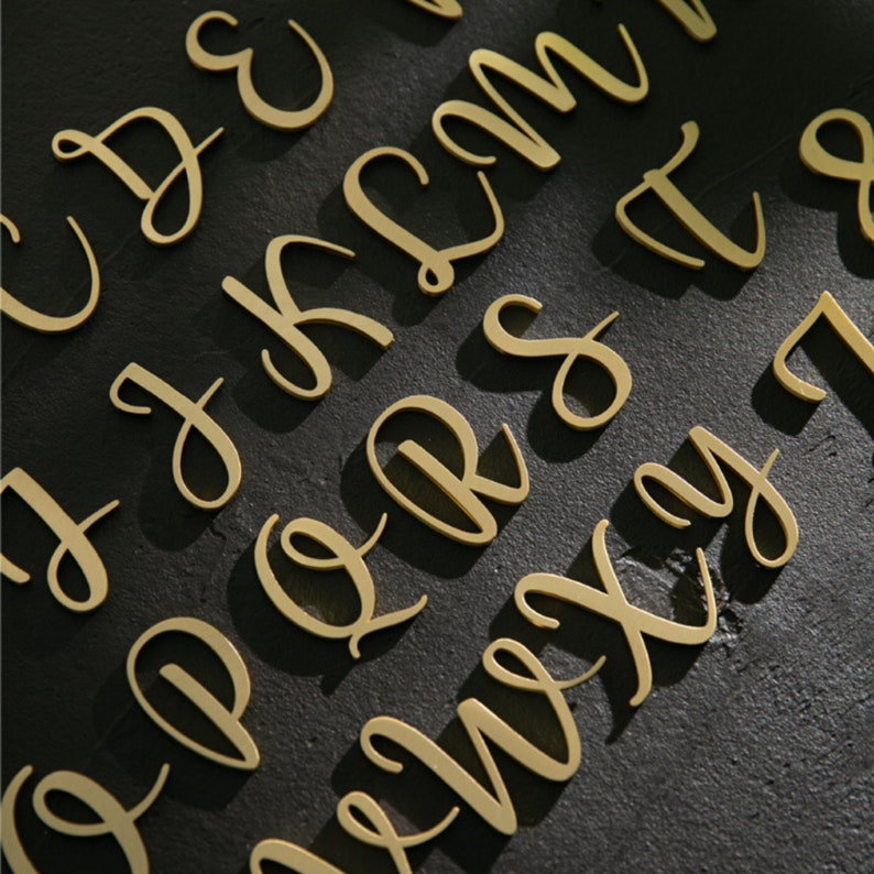 Cursive Font Gold Metal House Letters Metal Letters Gold Etsy