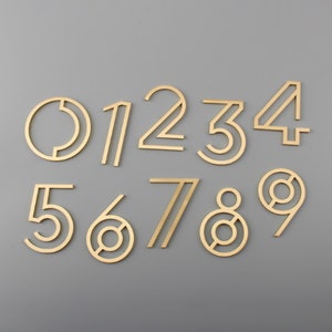 Art Deco Unique Font Solid Brass Numbers | Home Numbers | Apartment Numbers