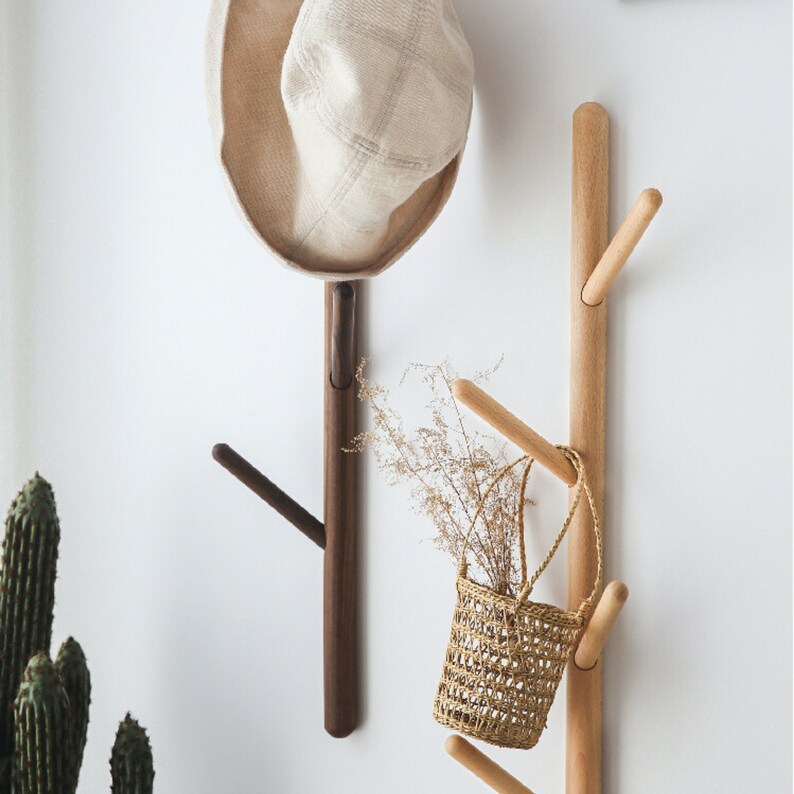 Wooden Coat Hanger Wall Mounted Coat Hanger Simple Etsy UK