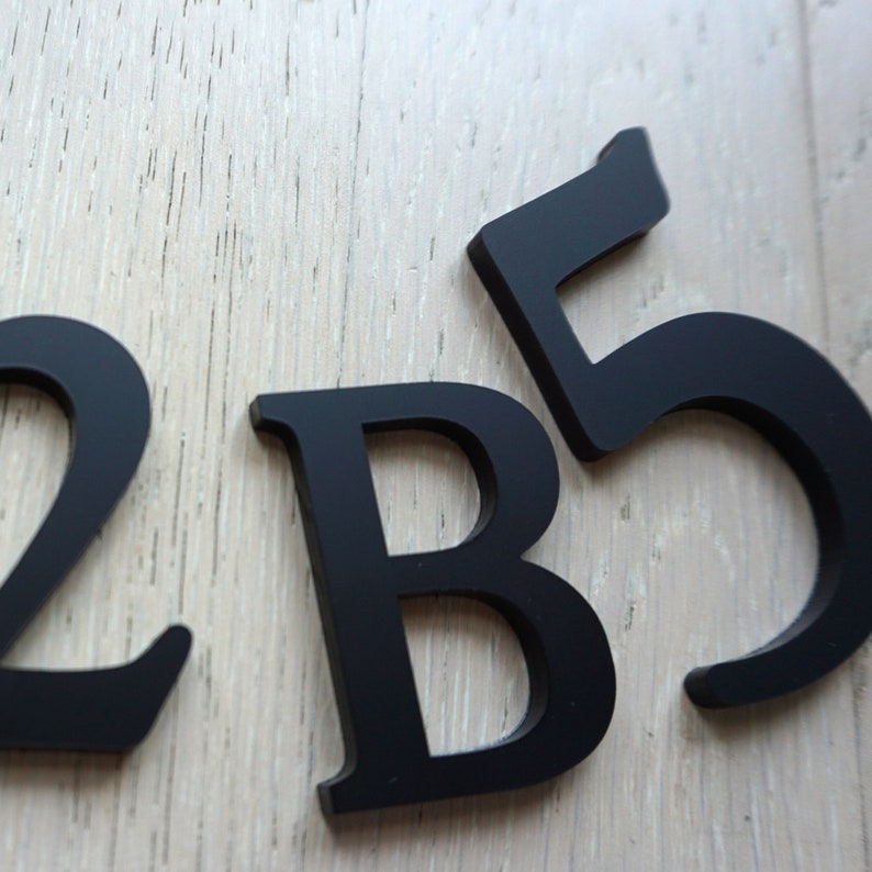 Matte Black Acrylic Lettering and Numbers Door Sign Etsy