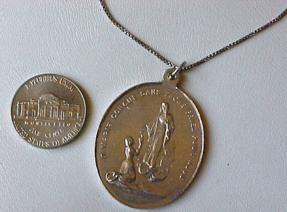 Sterling Silver 1 X 1- 1/2 Inch Miraculous Medal … - image 6