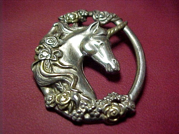 Divine Vintage Unicorn Pendant Gorham Silversmith… - image 1