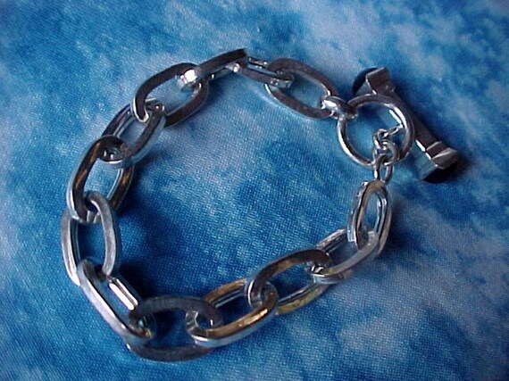 Lovely Italian 1/2 Inch Wide Sterling Silver Link… - image 2