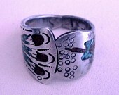 Vintage Native American Thomas Singer Navajo Artist Signed Symbolic Silver Ring Thunderbird 10-1 2 Size