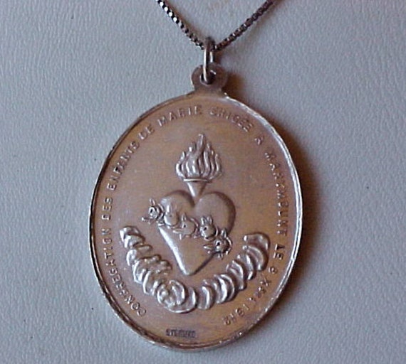 Sterling Silver 1 X 1- 1/2 Inch Miraculous Medal … - image 2