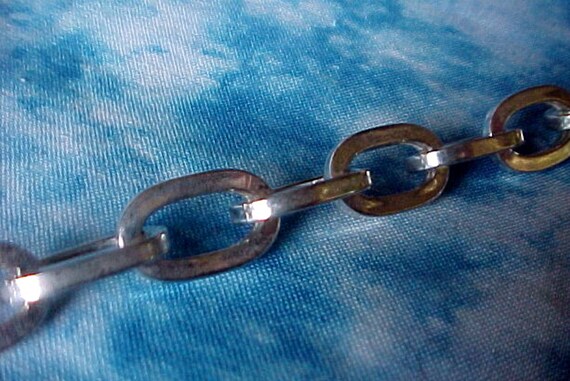 Lovely Italian 1/2 Inch Wide Sterling Silver Link… - image 3