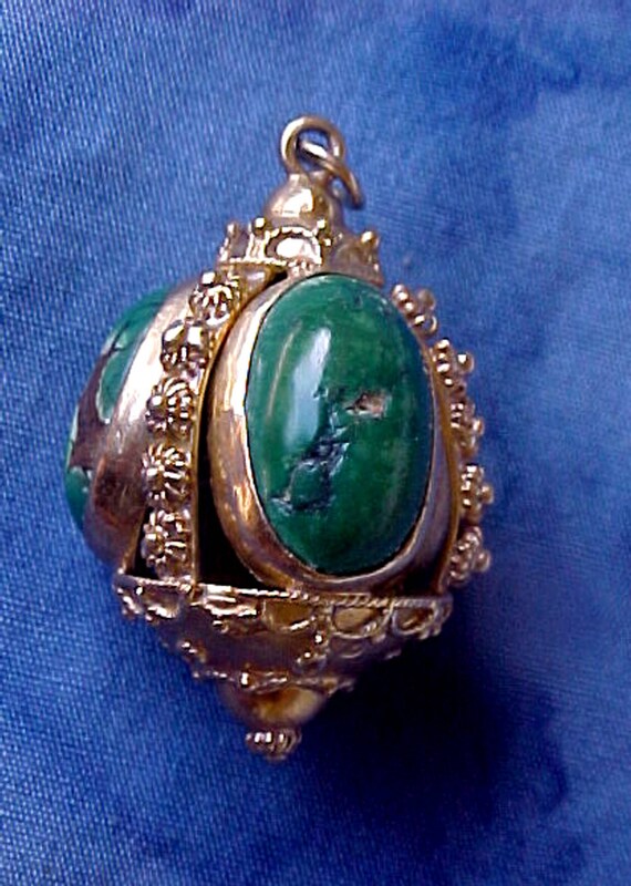 Marvelous Vintage Asian 22 kt Gold and Multi-Colo… - image 3