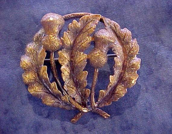 Enigmatic Vintage Rose Gold Scottish Detailed Thi… - image 1