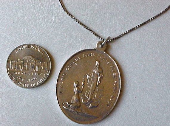 Sterling Silver 1 X 1- 1/2 Inch Miraculous Medal … - image 5