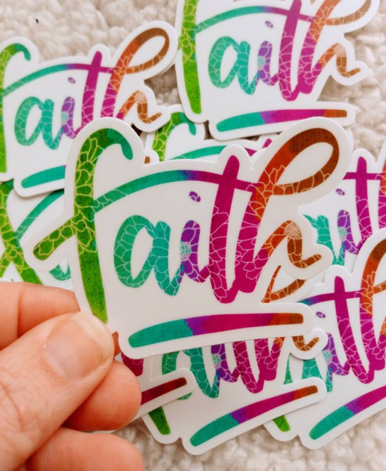 Faith Sticker. Cursive. Florals. Pink. Kids Sticker. Vinyl Etsy