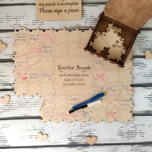 Guest book wood puzzle Wedding Baby shower Graduation Retirement party Bridal shower Get well soon signing puzzle