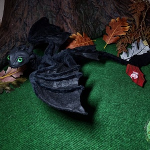 TO ORDER Toothless How to train Dragon night fury Poseable Art Doll Dragon doll available made to order, see below for more info image 4