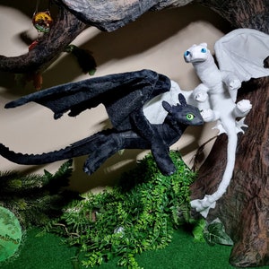 TO ORDER Night AND Light dragon - Dragon lovers - poseable ArtDoll Dragon - doll toy (available made to order,see below for more info)