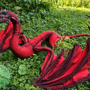 TO ORDER Caraes Wyvern ArtDol GoT Dragon - poseable ArtDoll dragon - big epic dragon - polymer clay dragon - poseable doll