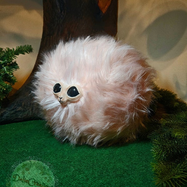TO ORDER Pigmy Puff (available made to order, see below for more info) art doll animal - big pompom animal - fantastic creatures beast