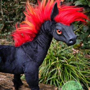 Nightmare hell horse, artdoll horse, artdoll creature, doll horse, fantasy creature, polymer clay horse, horse plush, fantasy horse