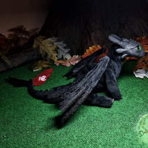 TO ORDER Toothless How to train Dragon night fury Poseable Art Doll Dragon doll available made to order, see below for more info image 8