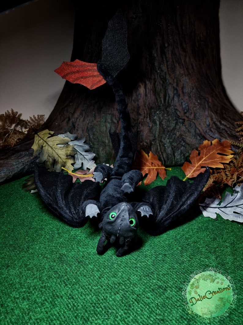 TO ORDER Toothless How to train Dragon night fury Poseable Art Doll Dragon doll available made to order, see below for more info image 10