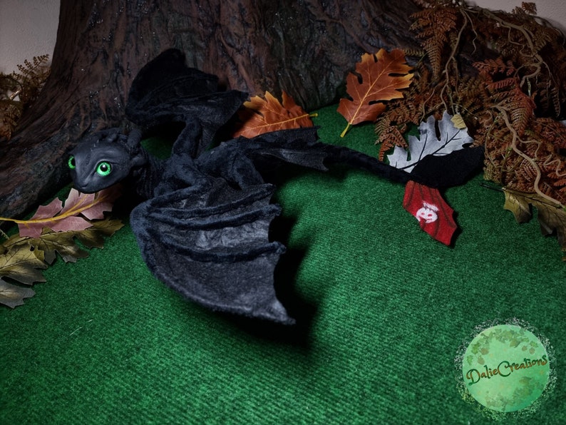 TO ORDER Toothless How to train Dragon night fury Poseable Art Doll Dragon doll available made to order, see below for more info image 4