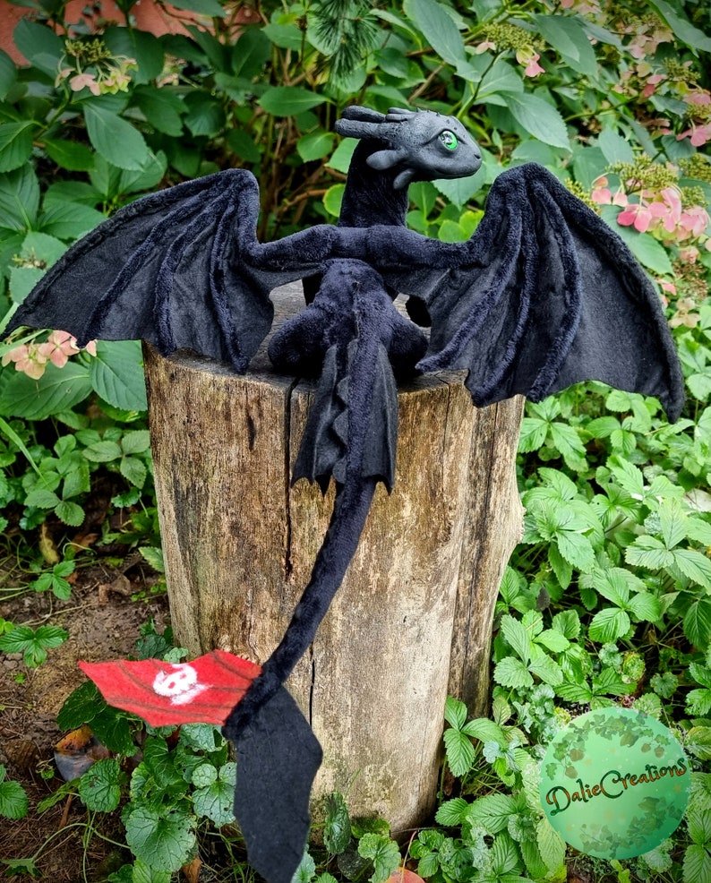 TO ORDER Toothless How to train Dragon night fury Poseable Art Doll Dragon doll available made to order, see below for more info image 2