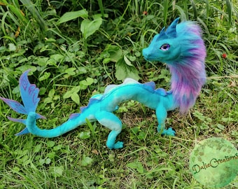 TO ORDER Sisu the last Dragon - poseable ArtDoll dragon - cute dragon - noodle dragon - (available made to order, see below for more info)