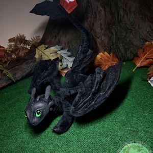 TO ORDER Toothless How to train Dragon night fury Poseable Art Doll Dragon doll available made to order, see below for more info image 9