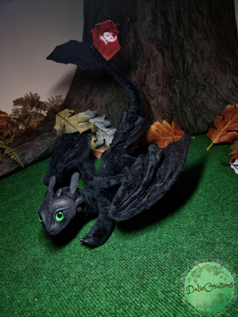 TO ORDER Toothless How to train Dragon night fury Poseable Art Doll Dragon doll available made to order, see below for more info image 9