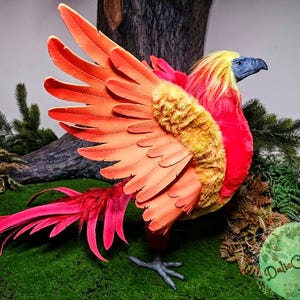 TO ORDER Phoenix - fantasy artdoll, artdoll fantastic creatures, fantasy beast, polymer clay HP artdoll, magic fire bird