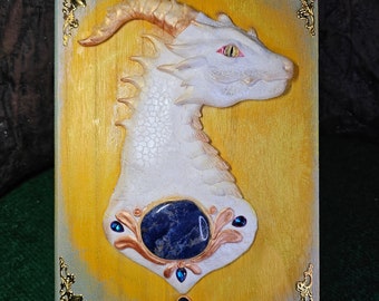 Haven Dragon Book Jewelry box - Dragon box - fantasy box-  Magic book of witches - Deagon sculpture - Dragon eye - dragon decoration