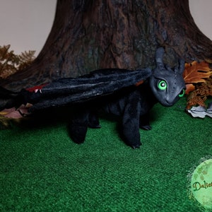 TO ORDER Toothless How to train Dragon night fury Poseable Art Doll Dragon doll available made to order, see below for more info image 7