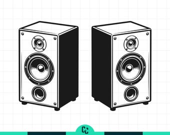 Spreker SVG, studiomonitor SVG, DJ-luidsprekers silhouet, audioapparatuur Svg, muziekvector voor shirt, luidspreker png, gesneden subwooferbestand