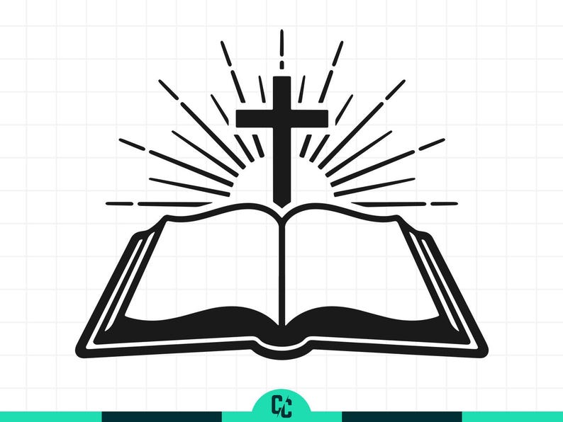 Christian Cross With Bible Rays Svg, Faith Logo Design for Church ...