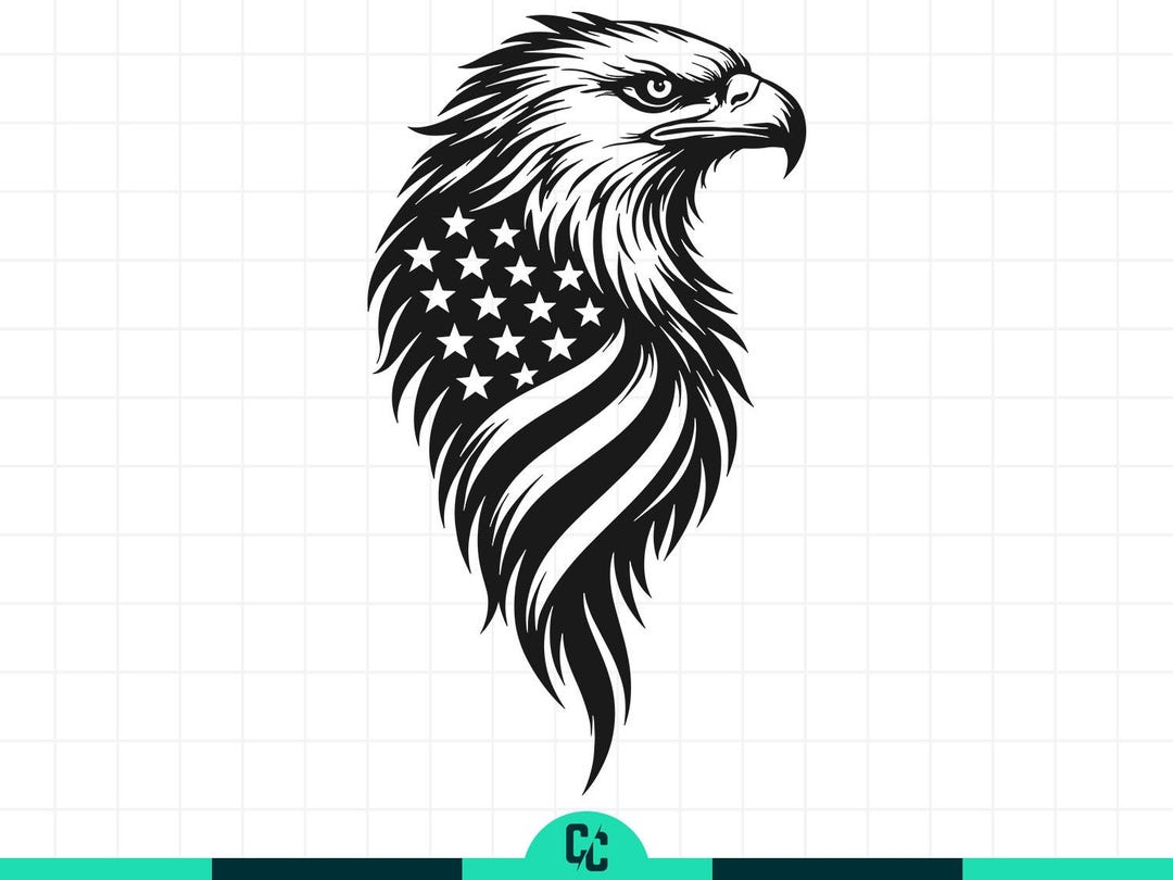 American Eagle Svg Patriotic Bald Eagle Svg Us Flag Eagle Svg for ...